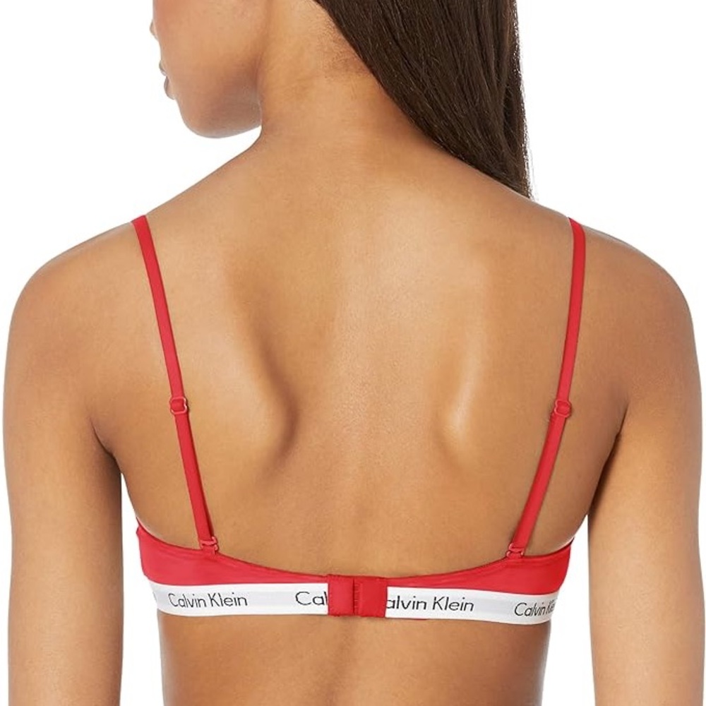 Calvin Klein Carousel Triangle Bralette in Red - Picture 3 of 7